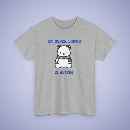 Polar Bear Neurodiversity Graphic My Super Power is Autism Awareness Unisex T Shirt