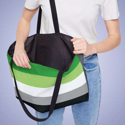 Aromantic Pride Month Weekender Large Beach Bag Tote