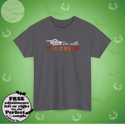 Copy of Im With THE CREEP Couple Matching T-Shirt | Skeleton Halloween Design