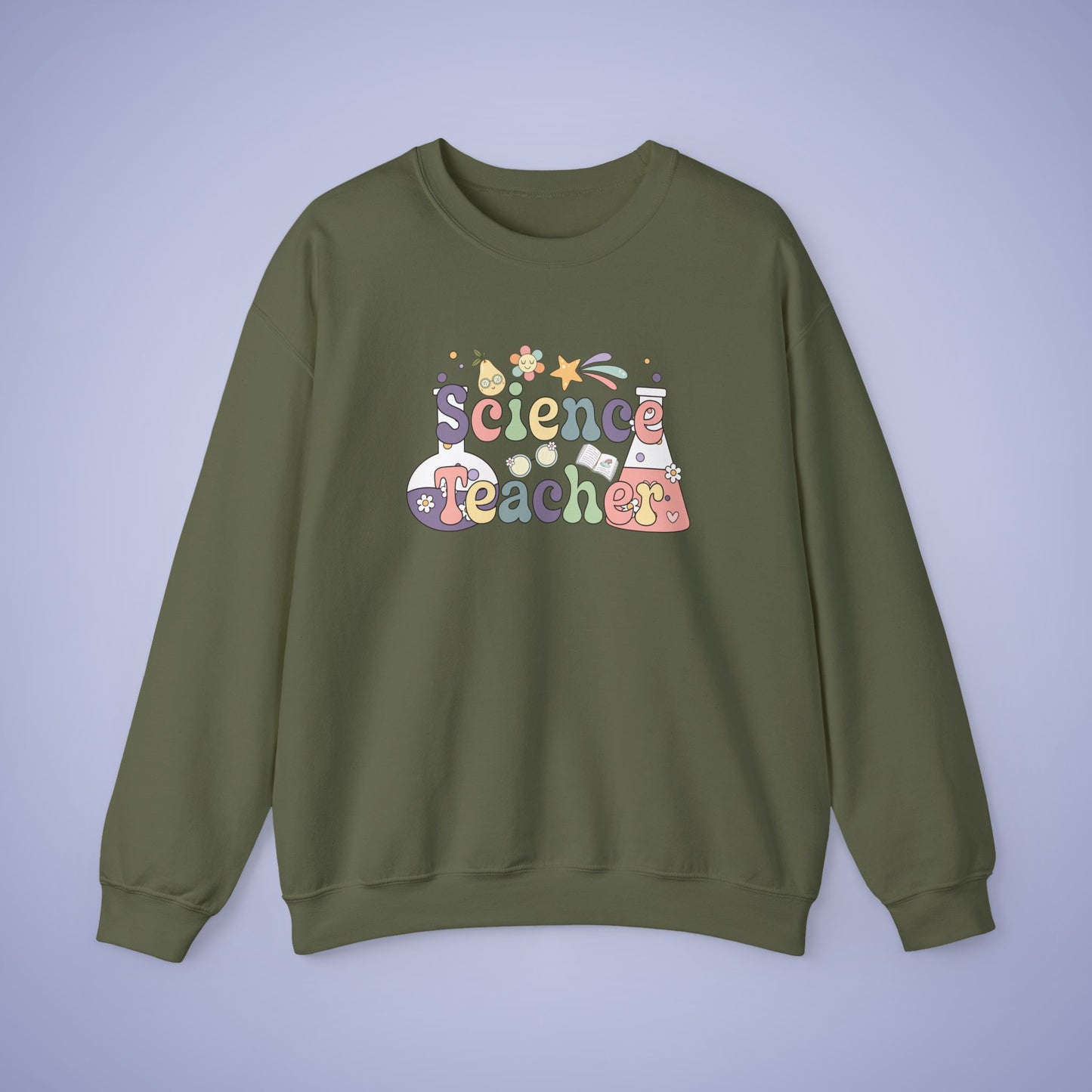 Science Teacher Crewneck Sweatshirt Retro Unisex Back to School