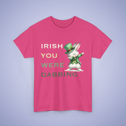 Irish You Were Dabbing Rabbit Unisex T-Shirt