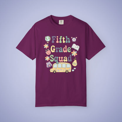 Fifth Grade Squad Retro Fun Teacher T Shirt Comfort Colors Unisex Back to School