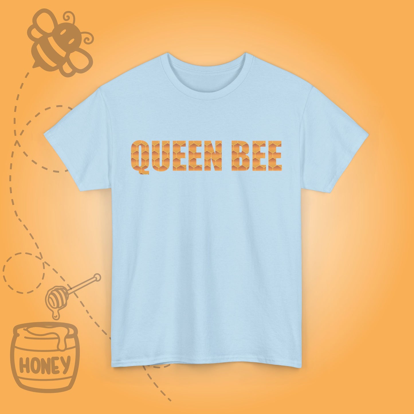 Queen Bee Sweet As Honey  Honeycomb Word Art Design Unisex Tshirt