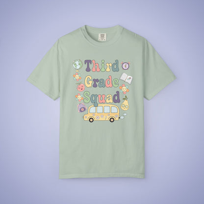 Third Grade Squad Retro Fun Teacher T Shirt Comfort Colors Unisex Back to School