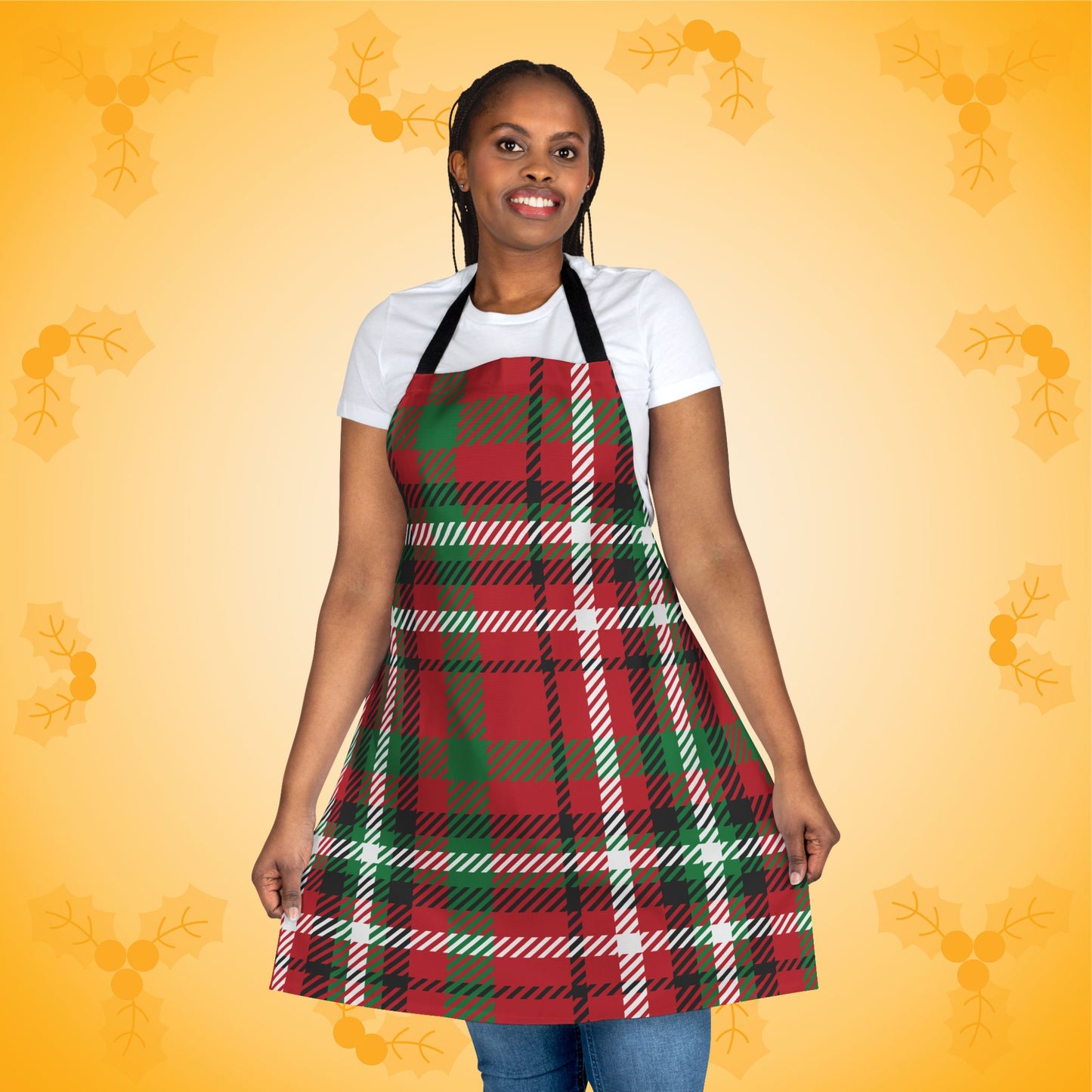 Holiday Check Christmas Plaid Kitchen Apron