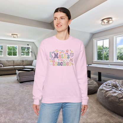 Maths Teacher Crewneck Sweatshirt Retro Unisex Back to School