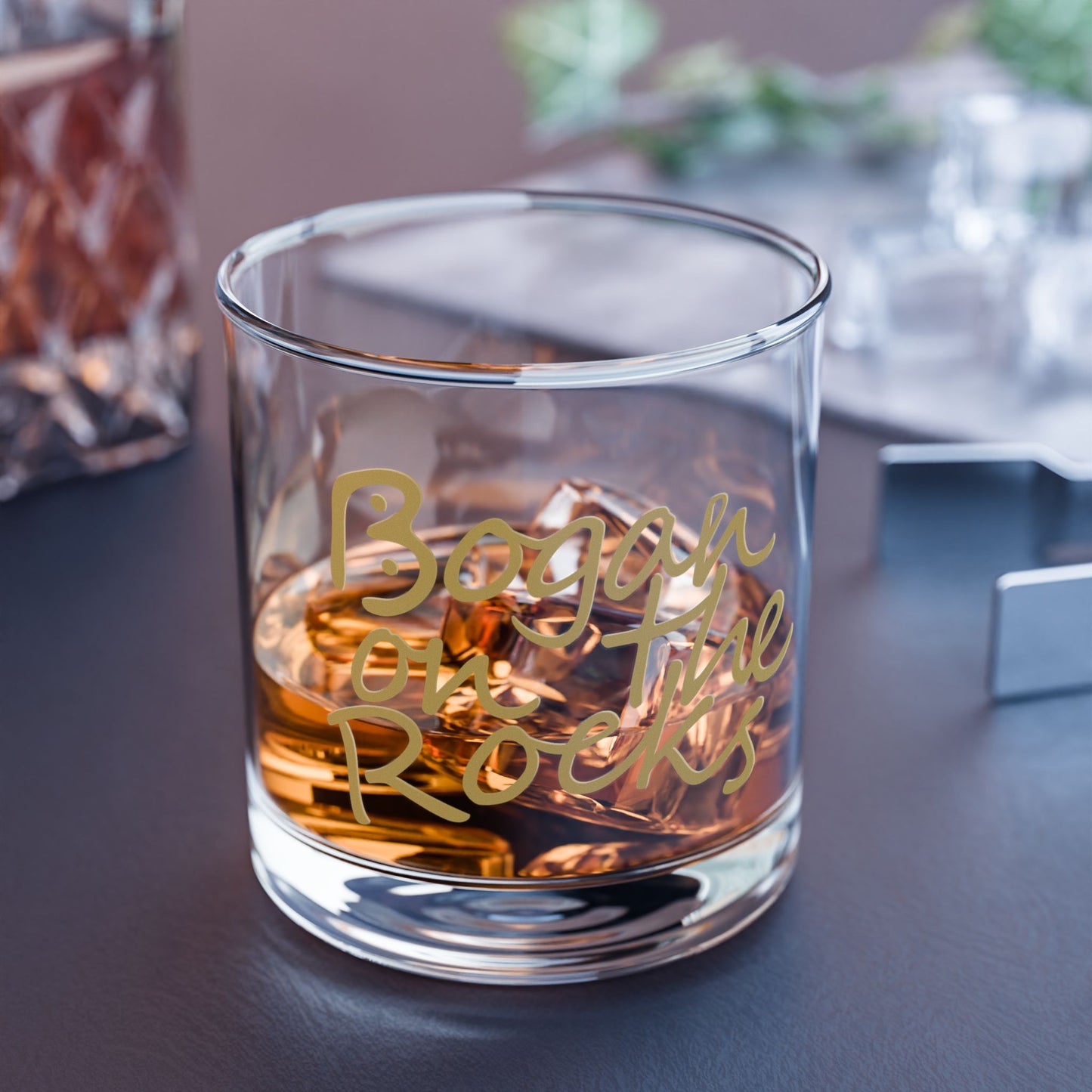 Bogan on the Rocks Bogans Design Funny Rocks Glass Gold