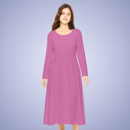 Women's Blank Pink Long Sleeve Dance Dress