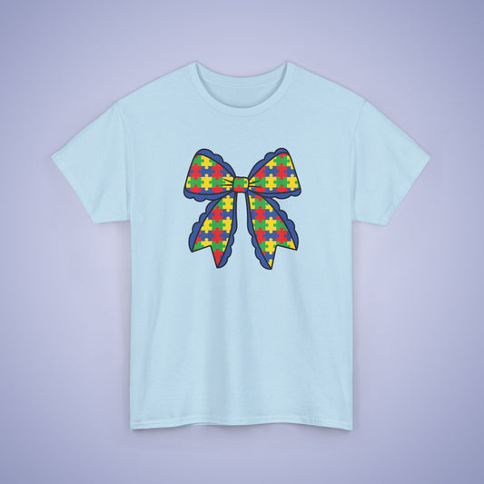 Coquette Bow Puzzle Graphic Love Needs No Words Autism Awareness Unisex T Shirt