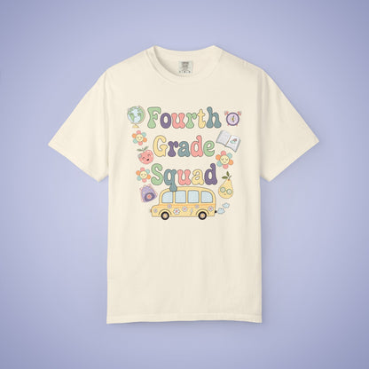 Fourth Grade Squad Retro Fun Teacher T Shirt Comfort Colors Unisex Back to School