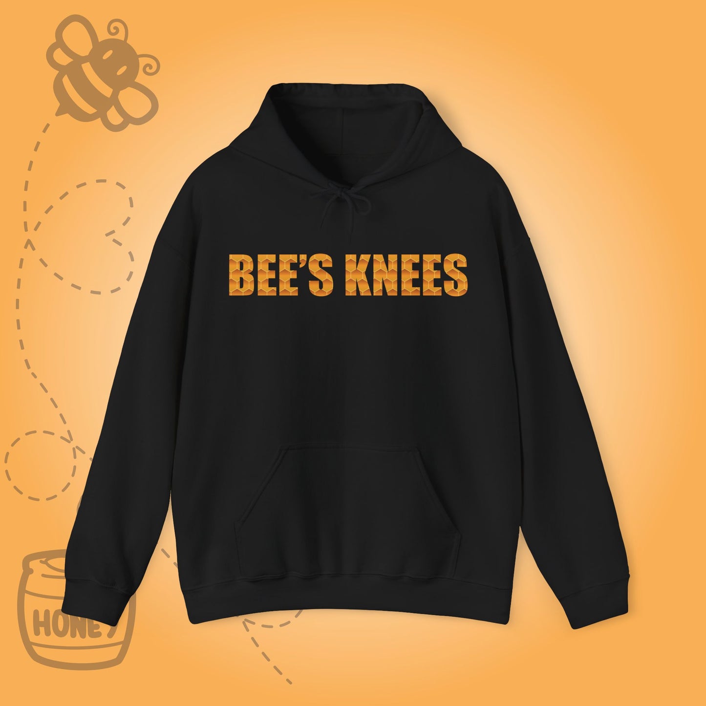 Bees Knees Sweet As Honey Honeycomb Word Art Design Hoodie Sweatshirt