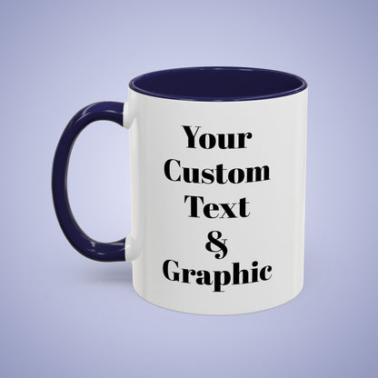 Personalized Coffee Mug - 11oz or 15oz Navy Blue Ceramic Accent