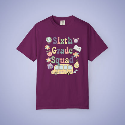 Sixth Grade Squad Retro Fun Teacher T Shirt Comfort Colors Unisex Back to School