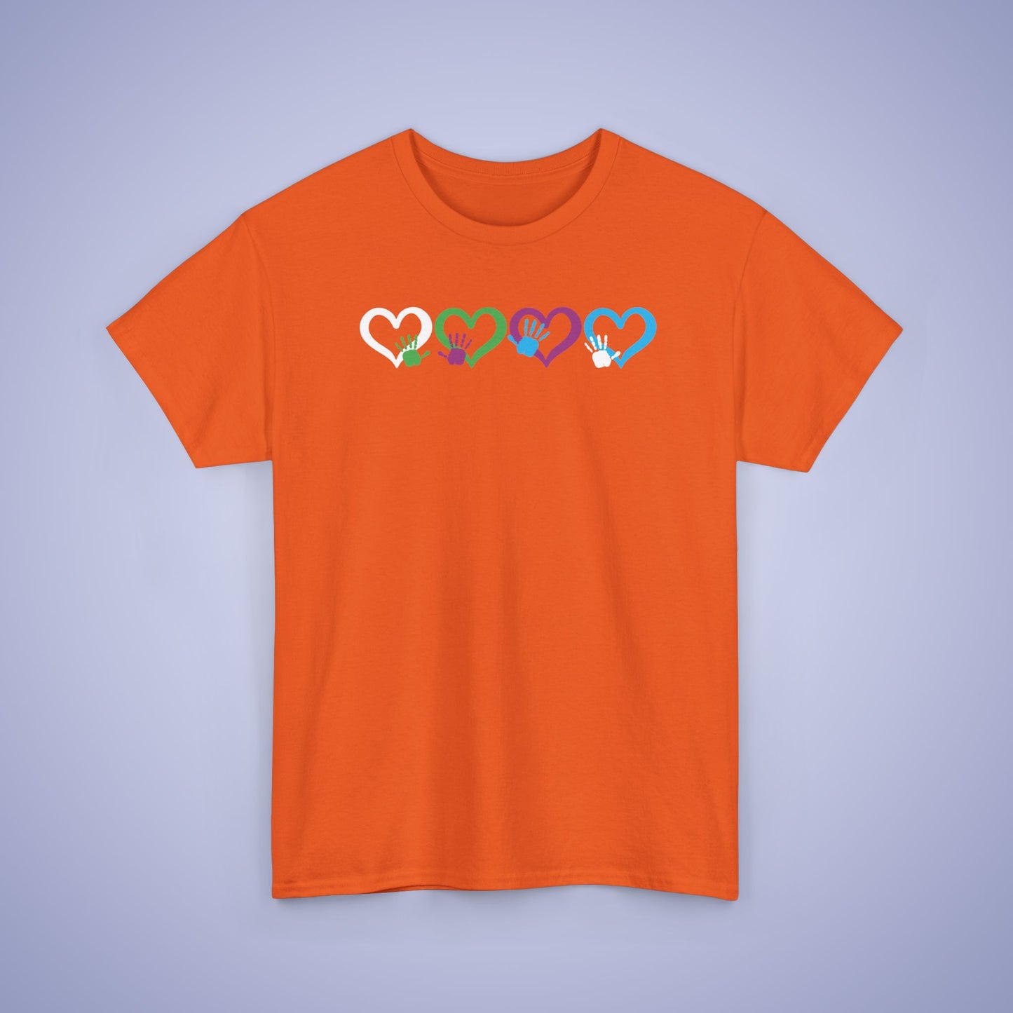 Hearts and Hands Orange Graphic Unity Day Teachers T Shirt Unisex