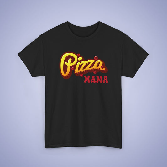 Pizza Mama Graphic Art Pepperoni Pizza Lover Funny Mom or Mothers T Shirt