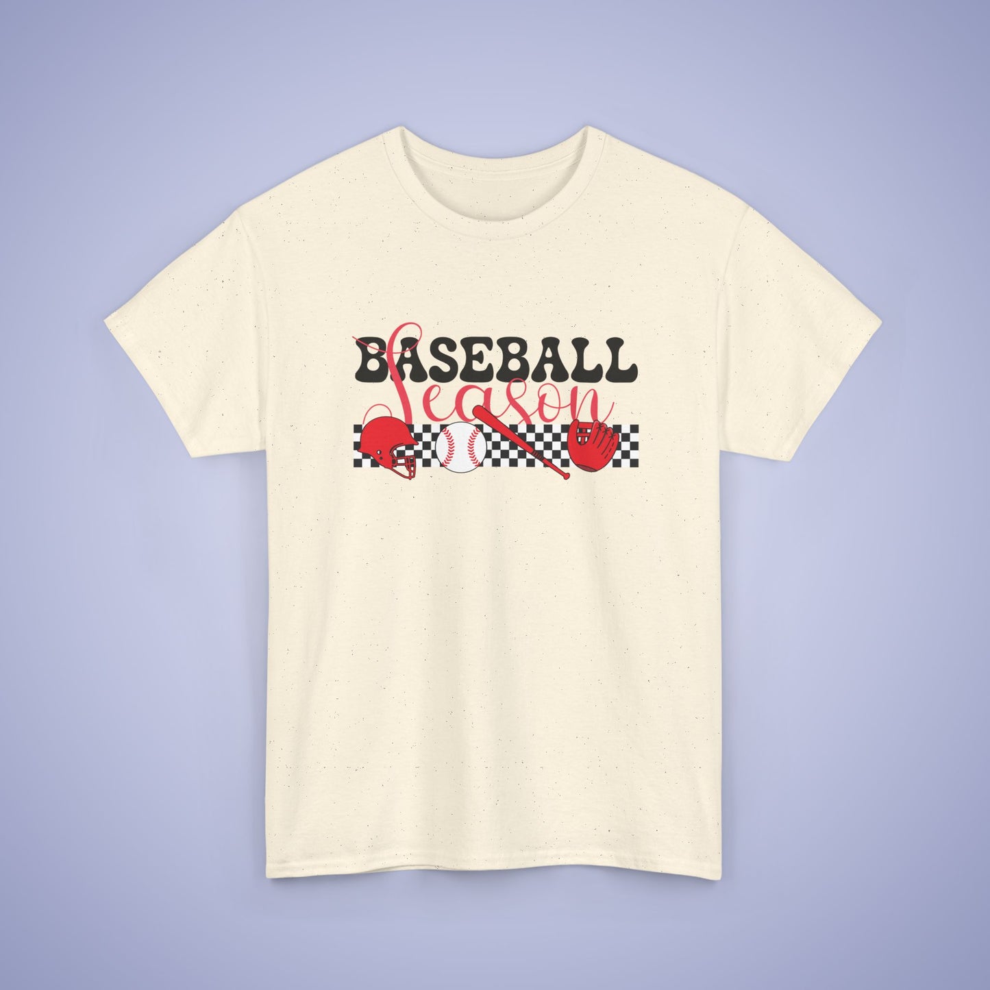 Baseball Season Graphic Checkered Unisex T Shirt