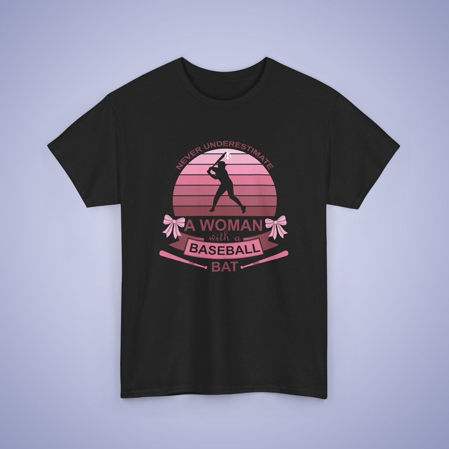 Don't Under Estimate a Women with a Baseball Bat Coquette Bow Pink Funny Unisex T Shirt