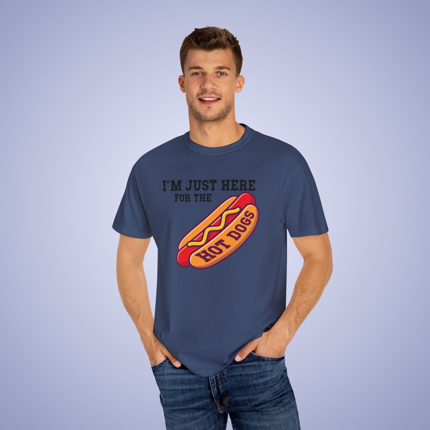 Im Just Here For The Hot Dogs Funny Comfort Colors T Shirt Unisex Black