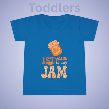 First Grade is my Jam Apricot Kids Cotton T Shirt Back To School Toddler