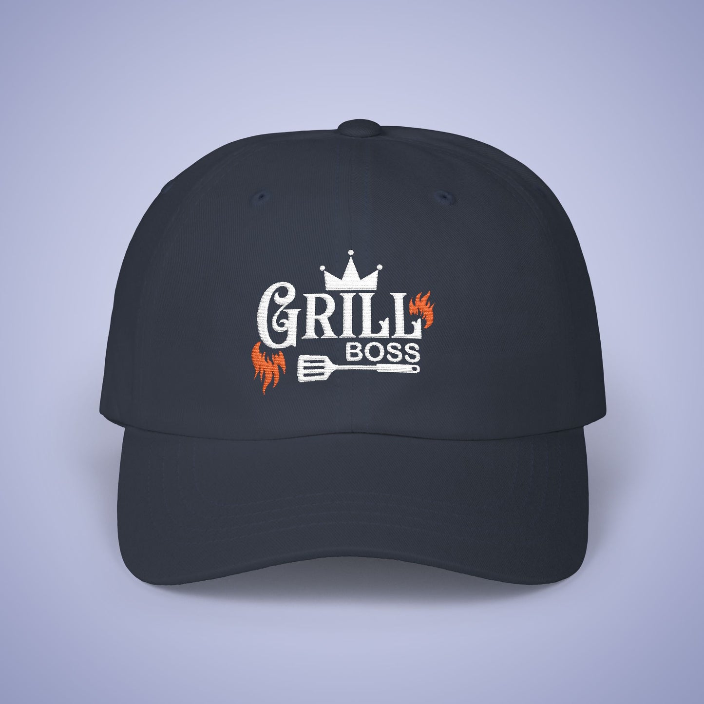 Grill Boss Embroidered Classic Dad Cap Unisex White Embroidery Gift