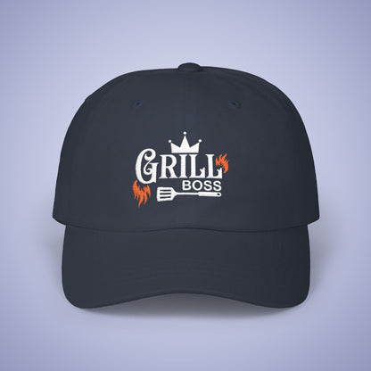 Grill Boss Embroidered Classic Dad Cap Unisex White Embroidery Gift