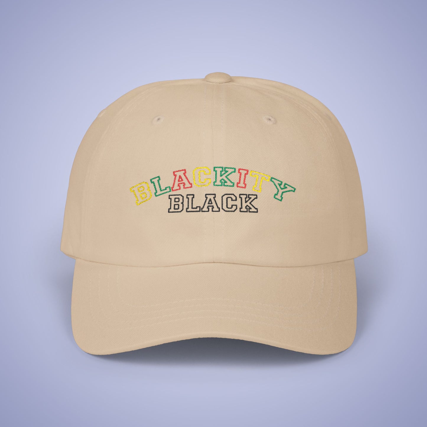Blackity Black Juneteenth Embroidered Classic Dad Cap Unisex Coloured Embroidery Light
