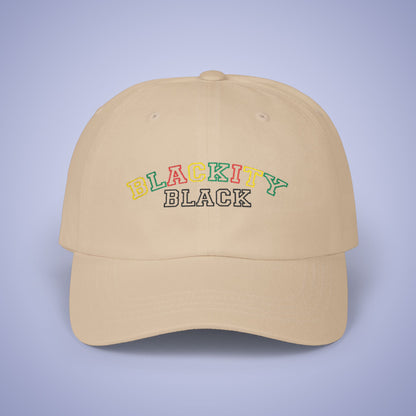 Blackity Black Juneteenth Embroidered Classic Dad Cap Unisex Coloured Embroidery Light