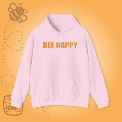 Bee Happy Sweet As Honey Honeycomb Word Art Design Hoodie Sweatshirt