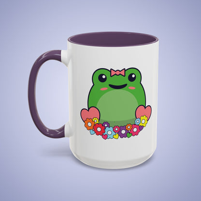 Flower Frog Lover Gift Coffee Mug Ceramic
