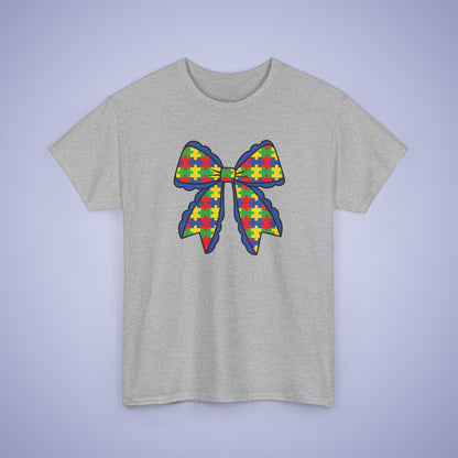 Coquette Bow Puzzle Graphic Love Needs No Words Autism Awareness Unisex T Shirt