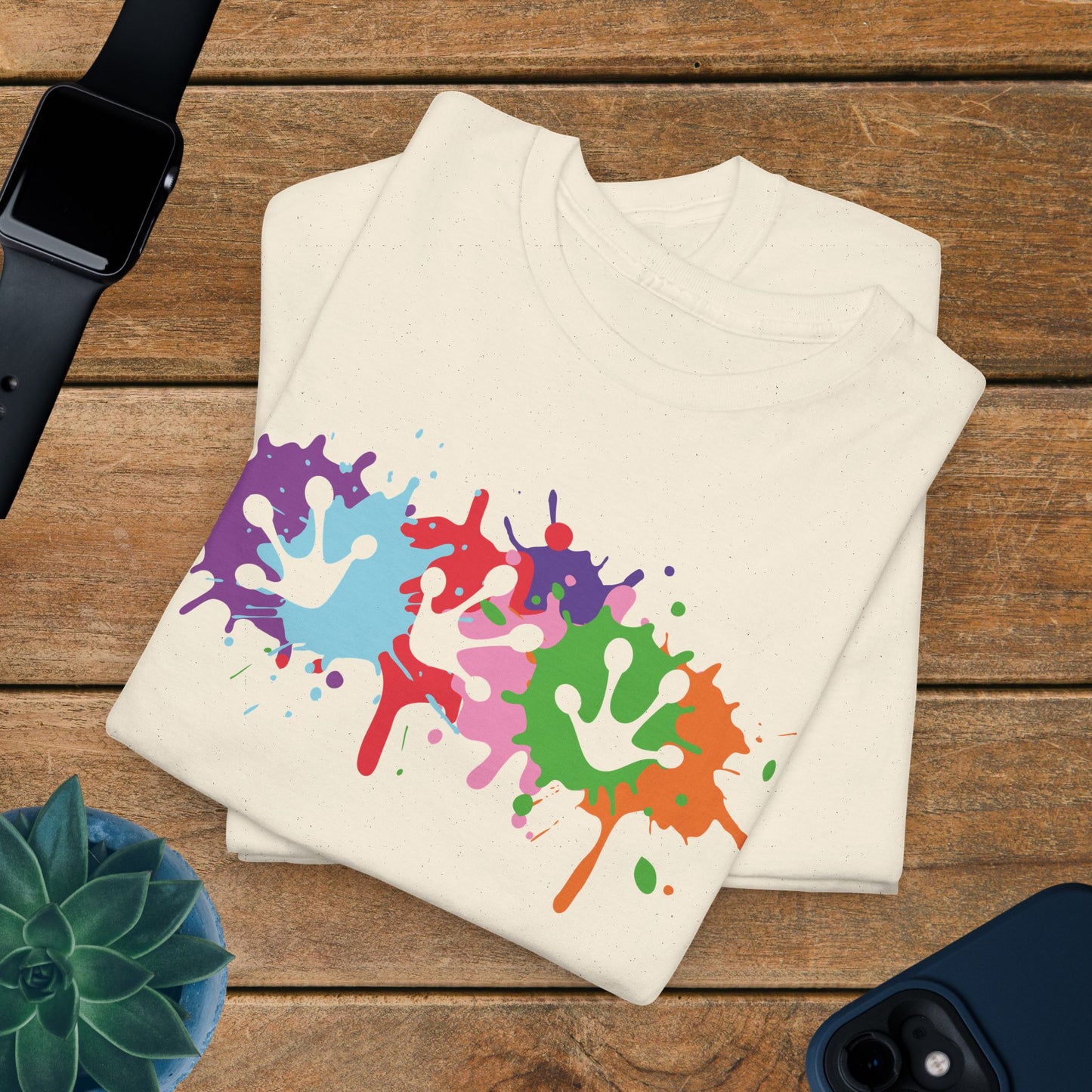 Paint Splatter Graphic Tee Frog Prints Lover Gift Unisex T Shirt