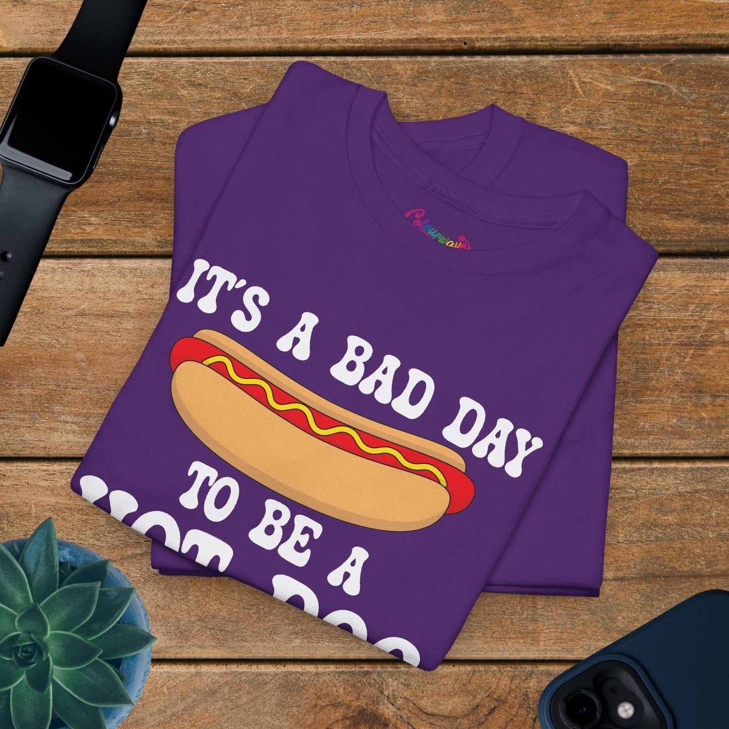 It's a Bad Day to be a Hot Dog Funny Hot Dog T-Shirt | Hot Dog Lover Gift White