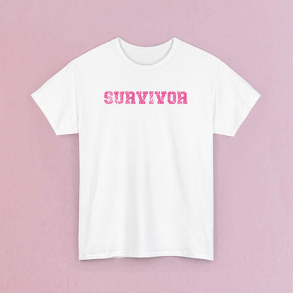 Grunge Text Breast Cancer Survivor Unisex T Shirt