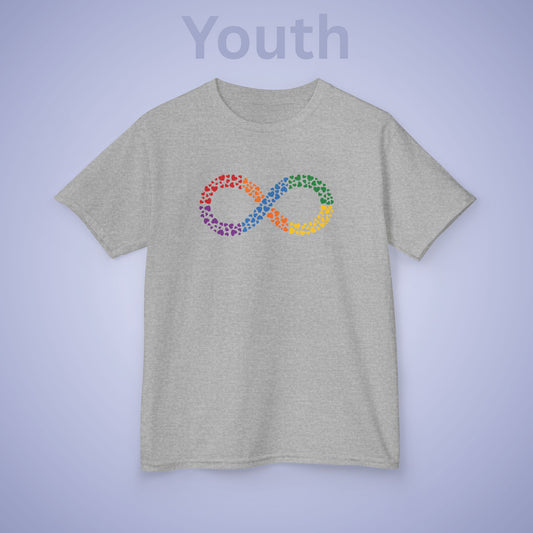 Infinity Hearts Graphic Neurodiversity Autism Awareness Cotton Youth T Shirt