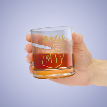 MRS Est 2026 Personalized Engagement Rocks Glass Gold