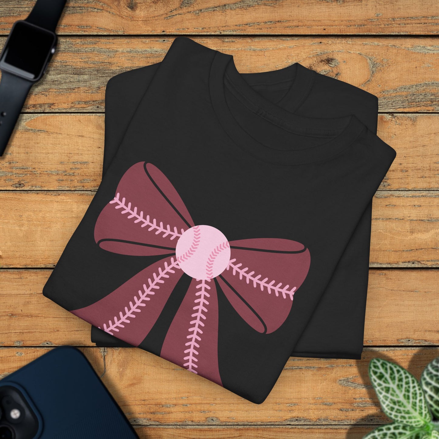 Graphic Baseball Coquette Bow Pink Sports Mom Unisex T Shirt