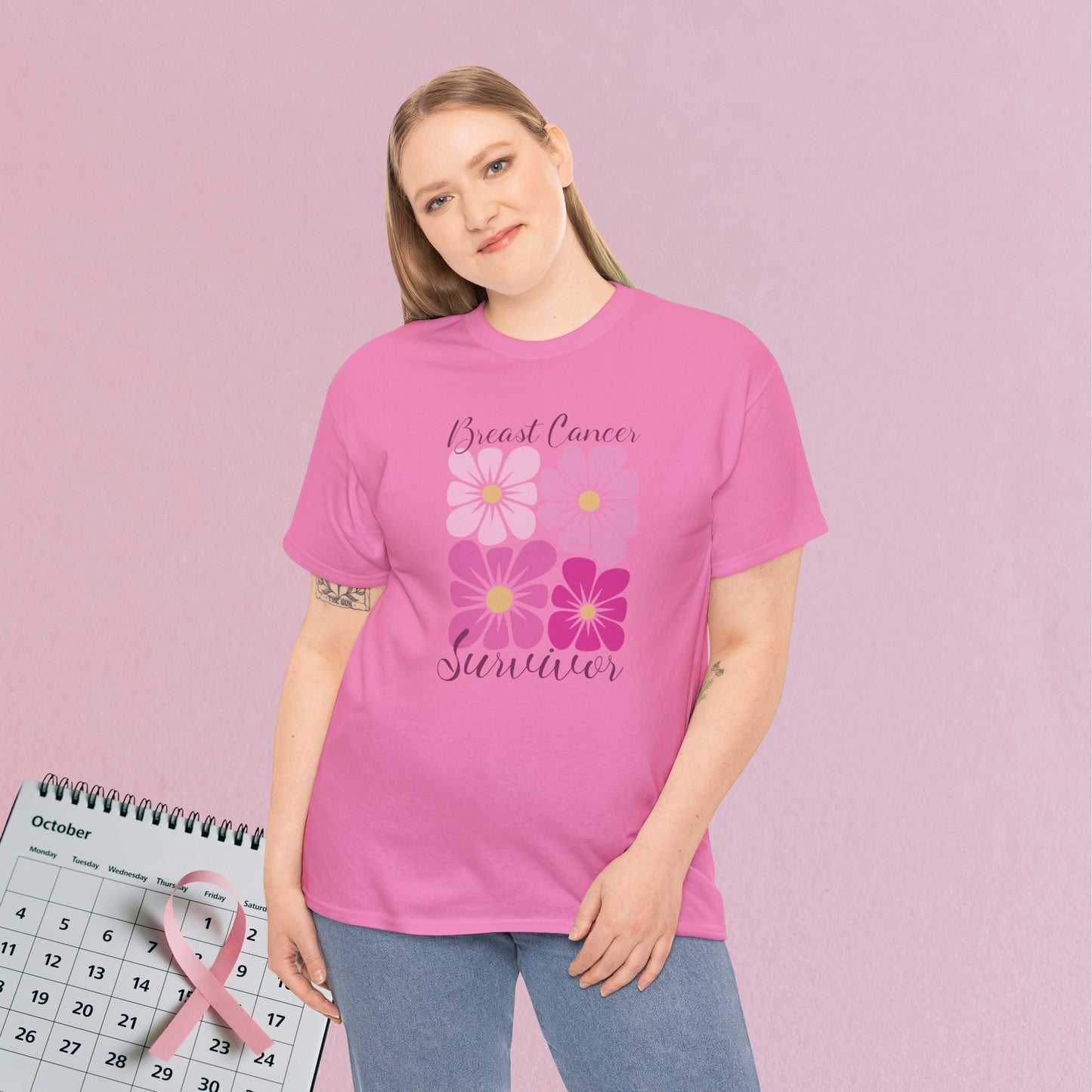 Breast Cancer Survivor Retro Floral Unisex T Shirt