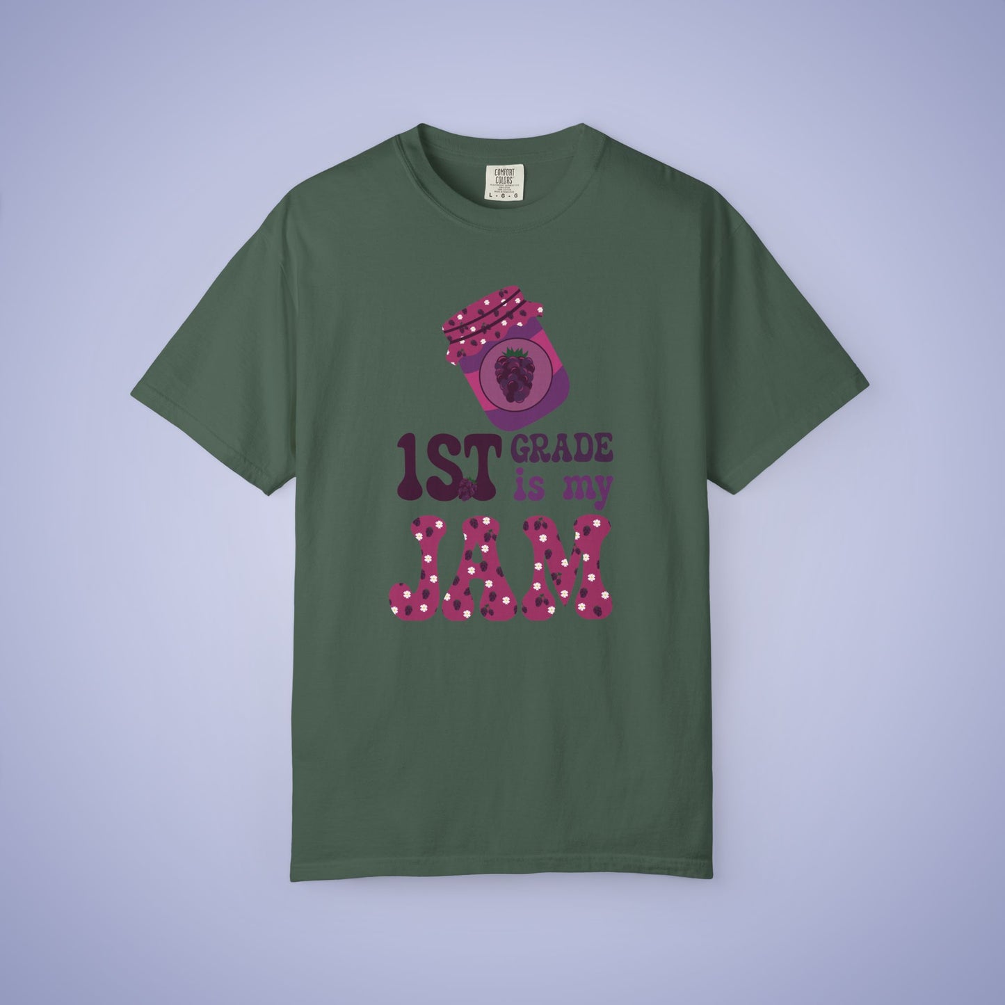 First Grade is my Jam Blackberry Teacher T Shirt Comfort Colors Unisex Back to School