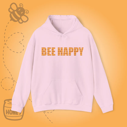 Bee Happy Sweet As Honey  Honeycomb Word Art Design Hoodie Sweatshirt