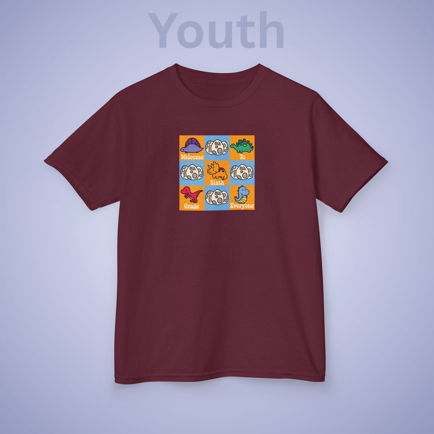 Sixth Grade Fun Dinosaurs Kids Cotton T Shirt Back To School Youth