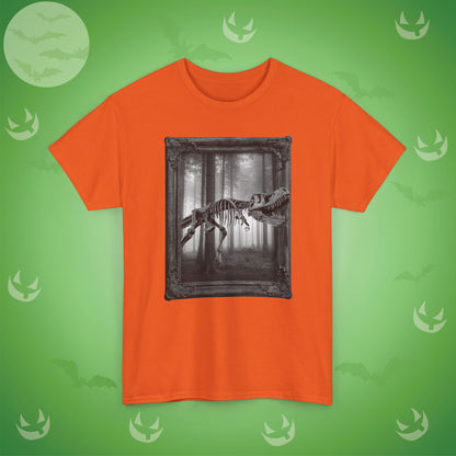 Stalking Skeletal T-Rex Halloween T-Shirt | Dinosaur Photographic Design
