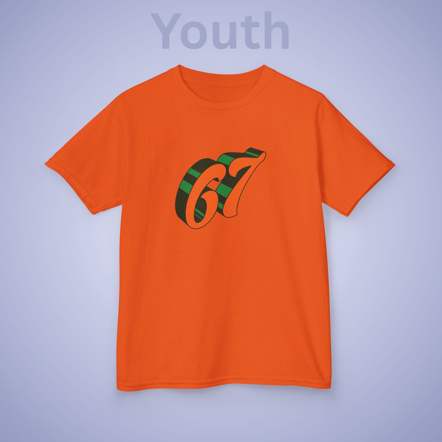 Orange Halloween Thanksgiving Word Art 67 Tee Fun Trending Kids Cotton T Shirt Six Seven Youth