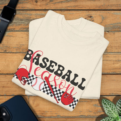 Baseball Season Graphic Checkered Unisex T Shirt