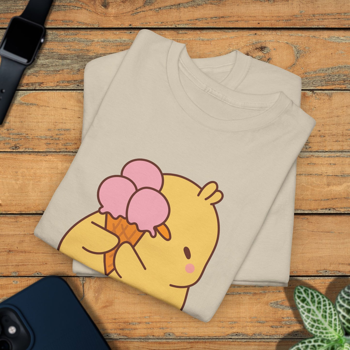Ice Cream Lover F CAW F Cute Funny Chick Unisex Chicken T Shirt