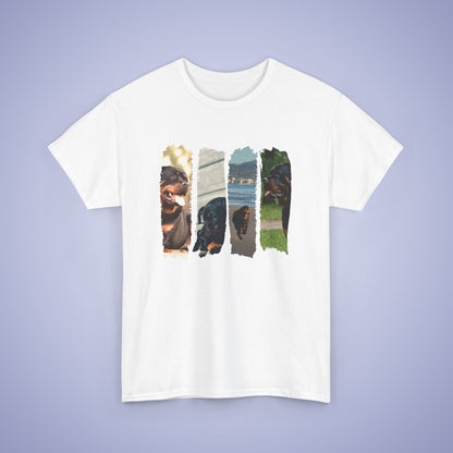 Rottweiler Lover Paint Brush Stroke Mosaic Photographic Unisex Oversized T Shirt