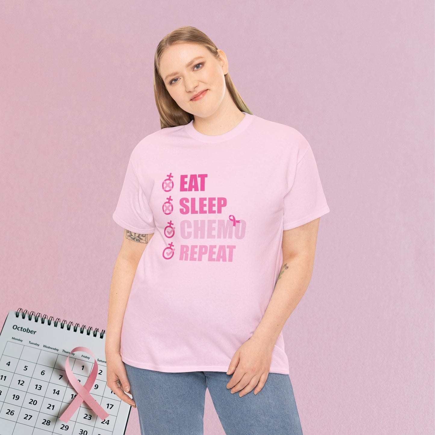 Eat Sleep Chemo Repeat Breast Cancer Survivor Unisex T Shirt
