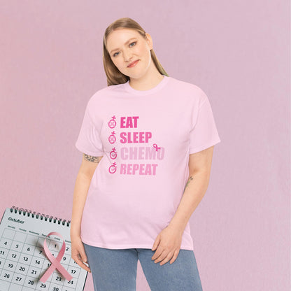 Eat Sleep Chemo Repeat Breast Cancer Survivor Unisex T Shirt