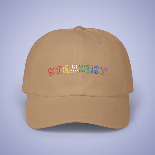 Straight Ally Pride Month Embroidered Classic Dad Cap Unisex Coloured Embroidery