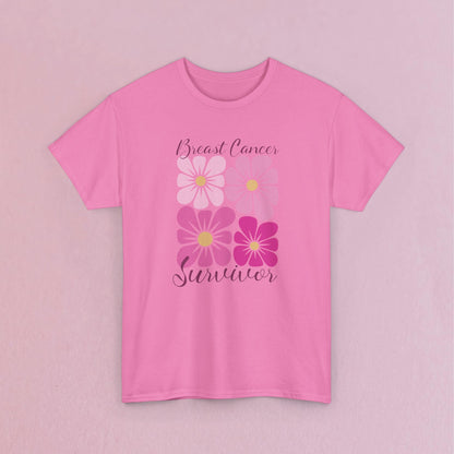 Breast Cancer Survivor Retro Floral Unisex T Shirt