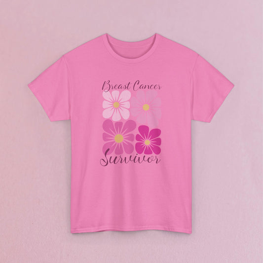 Breast Cancer Survivor Retro Floral Unisex T Shirt